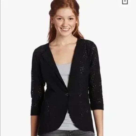 LIKE NEW! Volcom "Frochickie" Black Open Lace Jacket Size XS - Picture 1 of 10